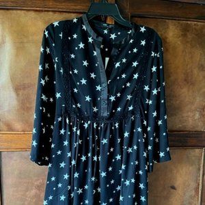 Romeo and Juliet Coutour Fit and Flare Black and White Star Dress